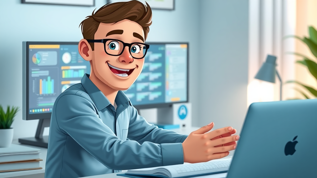 Cybersecurity career motivated adult learner at desk in online cyber class with dual monitors