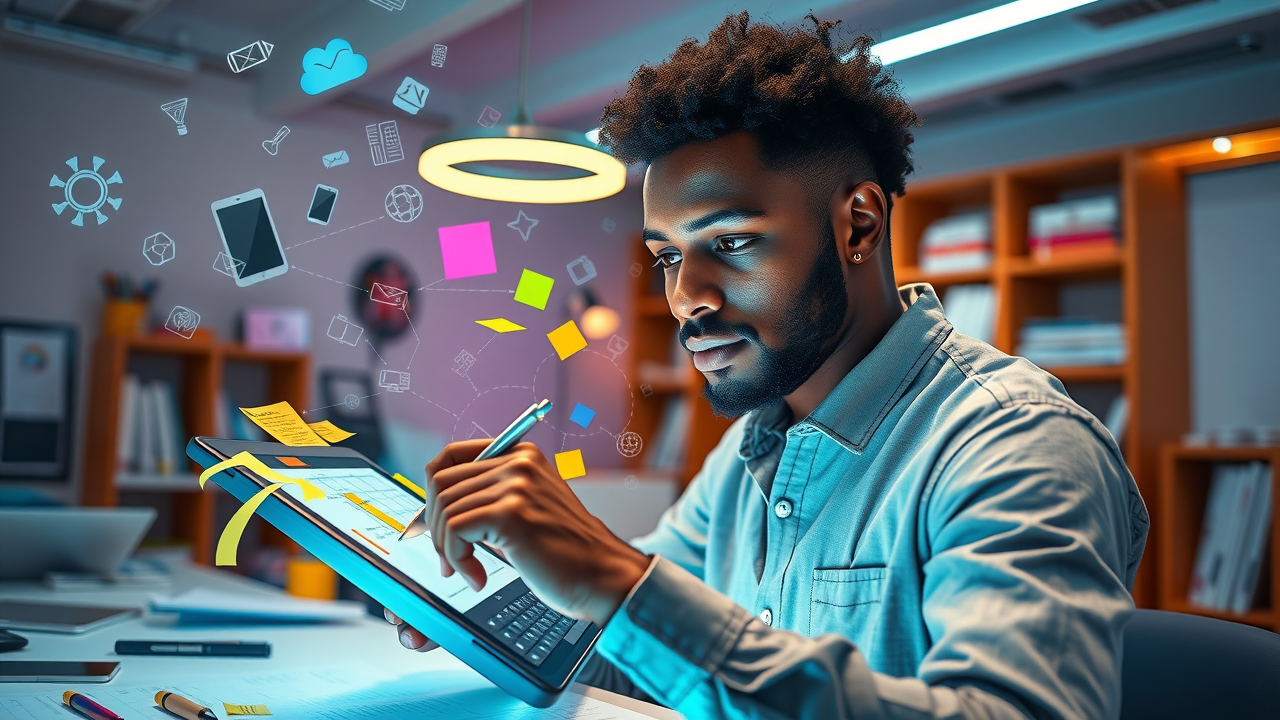 innovative IT learner creating a digital mind map for certification exam success, how to study for IT certifications