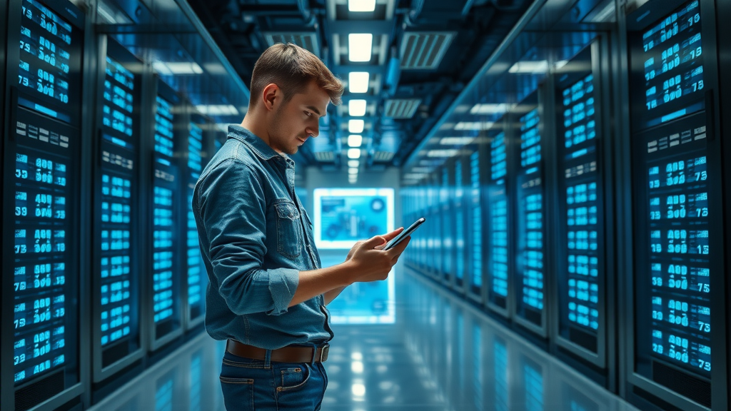 data center cloud computing skills young professional reviewing cloud dashboard tablet